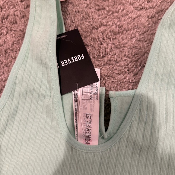 forever 21 mint green ribbed crop top - Picture 6 of 8